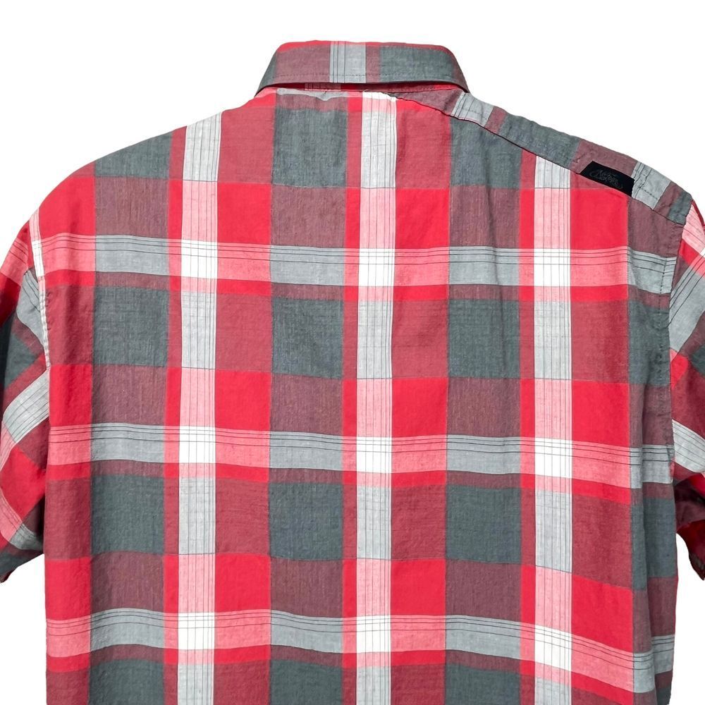 No Fear Men's Large Y2k Grunge Red Plaid Short Sleeve Button Up Camp Shirt - Picture 5 of 7